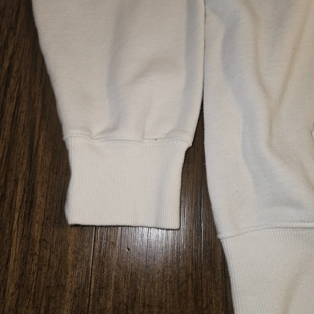 The North Face White Hoodie with Black Logo Size L